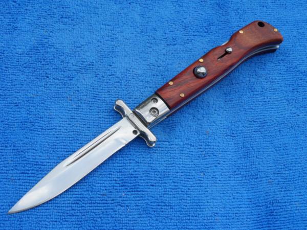 New 9" Roma style Swinguard Switchblade knife Wood handle II New 9" Roma style Swinguard Switchblade knife Wood handle II