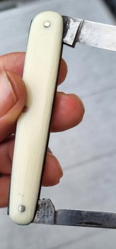 3 1/4" I*XL George Wostenholm 2-Blade Pen Knife, Made in Sheffield , French Ivory Handles