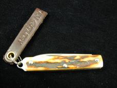 Great Eastern Cutlery Sambar Stag Keychain Knife 052121 NIT Stainless Spear Point Made In USA