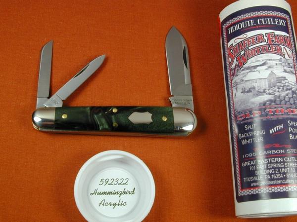 Great Eastern Cutlery Hummingbird Acrylic Shaffer Farm Splitback Whittler Knife 1 Of 529 NIT 592322