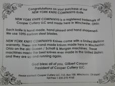 New York Knife Co. Smooth Ebony Wood Fancy Jack Knife from Cooper Cutlery USA BHJ E