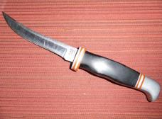 Vintage G-96 Brand Model 910 Upswept Hunting Fixed Blade Knife & Leather Sheath 440 Stainless Steel