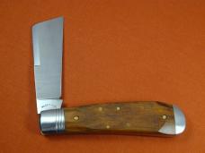 Schatt & Morgan 2023 Sawcut Worm Hole Chestnut Wood Cotton Sampler Knife Rare 01CNSC USA Made