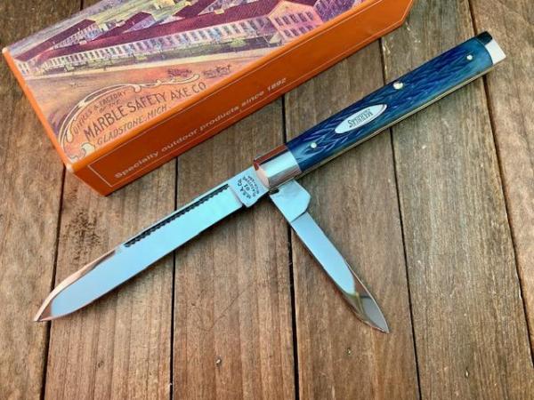 Marbles Gladstone MI Doctor’s Knife Blue Italian Jigged Bone 2001