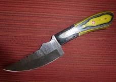 Custom Hand Made Damascus Fixed Blade Knife with Leather Sheath NEW
