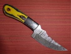 Custom Hand Made Damascus Fixed Blade Knife with Leather Sheath NEW