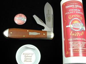 Great Eastern Cutlery GEC Natural Canvas Micarta Crown Lifter Knife 1 of 618 Made In USA 852221CL