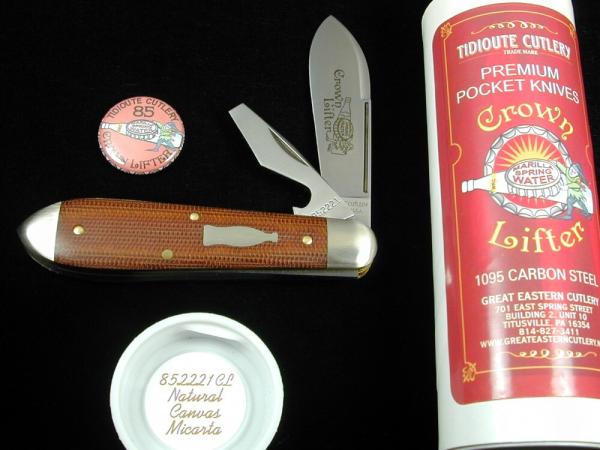Great Eastern Cutlery GEC Natural Canvas Micarta Crown Lifter Knife 1 of 618 Made In USA 852221CL Great Eastern Cutlery GEC Natural Canvas Micarta Crown Lifter Knife 1 of 618 Made In USA 852221CL
