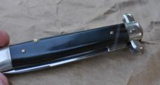 Italian Derby Stiletto Black Horn 20cms Open Perfect Action Tight Button Open/Close Pat. 96847 INOX