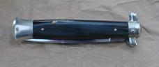 Italian Derby Stiletto Black Horn 20cms Open Perfect Action Tight Button Open/Close Pat. 96847 INOX