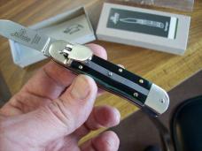 Hubertus Knife Solingen, Germany Small 08 Rare Green Smooth Bone 5 3/4 " Open Lilyput NIB