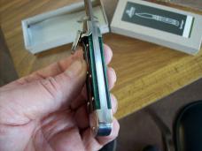 Hubertus Knife Solingen, Germany Small 08 Rare Green Smooth Bone 5 3/4 " Open Lilyput NIB
