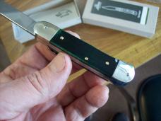 Hubertus Knife Solingen, Germany Small 08 Rare Green Smooth Bone 5 3/4 " Open Lilyput NIB