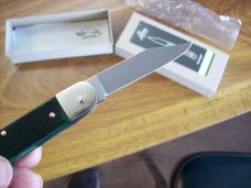 Hubertus Knife Solingen, Germany Small 08 Rare Green Smooth Bone 5 3/4 " Open Lilyput NIB