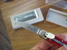 Hubertus Knife Solingen, Germany Small 08 Rare Red Smooth Bone 5 3/4 " Open Lilyput NIB
