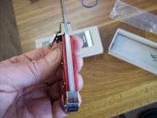 Hubertus Knife Solingen, Germany Small 08 Rare Red Smooth Bone 5 3/4 " Open Lilyput NIB