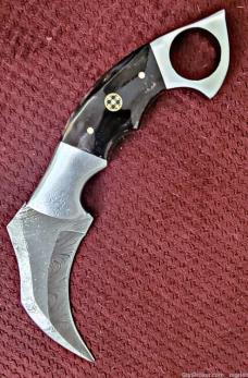Damascus Dual EDGED KARAMBITS. Sharp on both edges. 