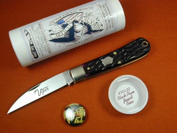 Great Eastern Cutlery GEC Black Plum Jigged Bone Viper Knife 1 of 348 Made in USA NIT 470120 Great Eastern Cutlery GEC Black Plum Jigged Bone Viper Knife 1 of 348 Made in USA NIT 470120