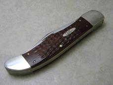 Case XX USA 2004 Wood 6265 CV Folding Hunter Knife w/Leather Pouch