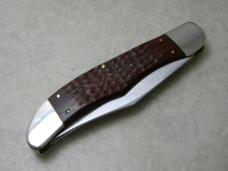 Case XX USA 2004 Wood 6265 CV Folding Hunter Knife w/Leather Pouch