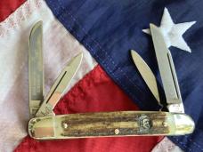 Hen & Rooster -Bertram Cutlery Medium Deer Hunter Congress w/ Nice Stag Handles