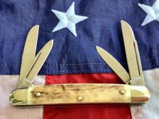Hen & Rooster -Bertram Cutlery Medium Deer Hunter Congress w/ Nice Stag Handles