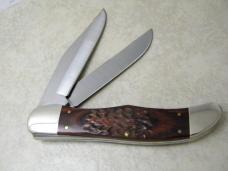 Case XX USA 2013 Wood 6265 Gator Skinner Folding Hunter Knife w/Leather Pouch