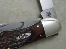 Case XX USA 2013 Wood 6265 Gator Skinner Folding Hunter Knife w/Leather Pouch
