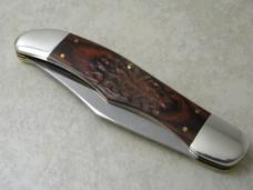 Case XX USA 2013 Wood 6265 Gator Skinner Folding Hunter Knife w/Leather Pouch
