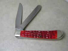 Case XX USA Dark Red Bone 6254 Gen. Robert E. Lee Trapper Knife in Display Box