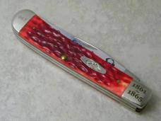 Case XX USA Dark Red Bone 6254 Gen. Robert E. Lee Trapper Knife in Display Box