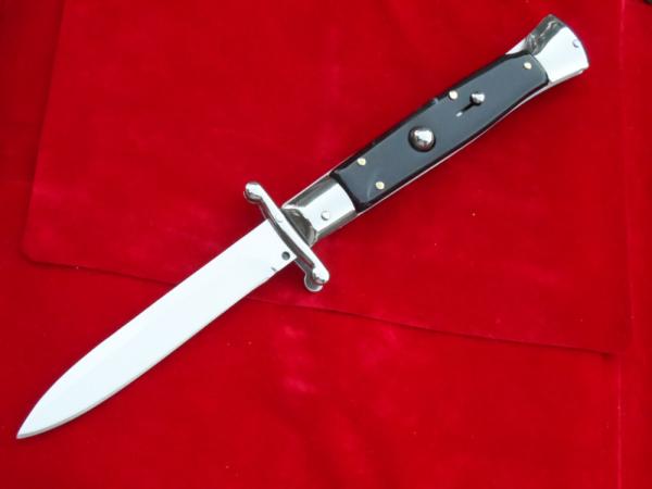 New 9" Swinguard Blackhorn handles Bayonet blade stainless liners II New 9" Swinguard Blackhorn handles Bayonet blade stainless liners II