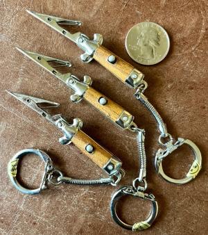 Vintage Miniature Switchblade Keychain Roach Clip, Hong Kong, Unused