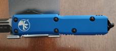 Microtech UTX-85 Elmax Tanto Blade Blue Anodized scales