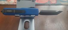 Microtech UTX-85 Elmax Tanto Blade Blue Anodized scales