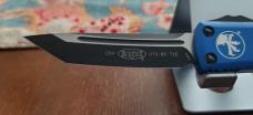 Microtech UTX-85 Elmax Tanto Blade Blue Anodized scales