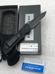 Benchmade 9501BK Mini Stryker Push Button Auto Knife Made In USA New In Box