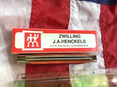J A Henckels Trapper with Red (Aulf) Bone Handles & Black Shield -NOS in Orig Box