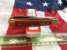 J A Henckels Trapper with Red (Aulf) Bone Handles & Black Shield -NOS in Orig Box