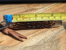 Quality Mid Century Scout Style Jigged Bone Handle Utility Knife