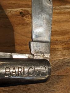 Vintage White Bone Handle Two Blade Barlow Pocket Knife 