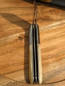 Vintage White Bone Handle Two Blade Barlow Pocket Knife 