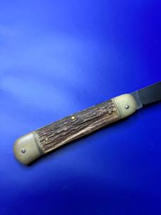 Hubertus Solingen Leverlock Automatic Knife Stag Scales