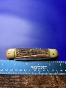 Hubertus Solingen Leverlock Automatic Knife Stag Scales