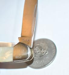 Wostenholm Sheffield Made 1970 3 Blade Canoe 3 3/4" Closed Perfect Pearl Factory Edge All Snap Tight