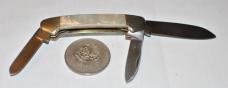 Wostenholm Sheffield Made 1970 3 Blade Canoe 3 3/4" Closed Perfect Pearl Factory Edge All Snap Tight