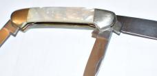 Wostenholm Sheffield Made 1970 3 Blade Canoe 3 3/4" Closed Perfect Pearl Factory Edge All Snap Tight