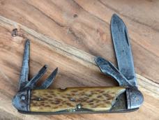 1948-1956 Camillus Jigged Bone Handle 4 Blade Scout Style Knife