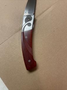 Vtg  SKALJA Bloodwood Lockblade with AG Russell Sheath