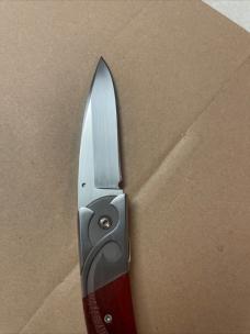 Vtg  SKALJA Bloodwood Lockblade with AG Russell Sheath